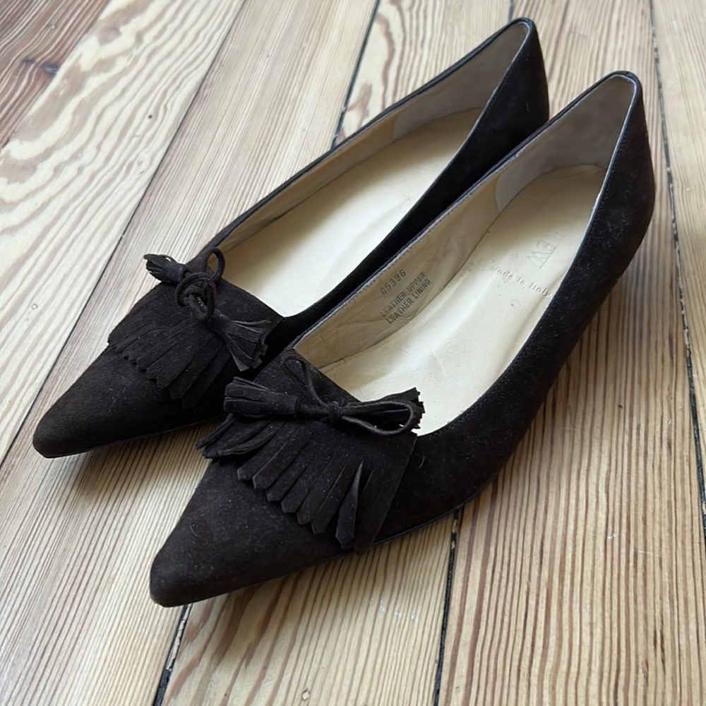 J. Crew - Dark Brown - Suede - Pointy - Kitten Heels. Size 7.